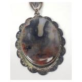 Vintage sterling silver and agate necklace