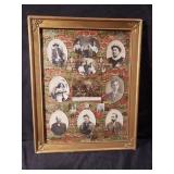 Vintage frame filled with old cigar bands