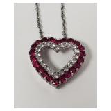 Sterling silver and pink & white topaz heart