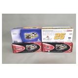 Four NASCAR 1 2:4 scale stock car die-cast models
