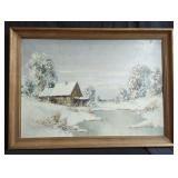 Signed Willi Bauer oil on canvas depicting a