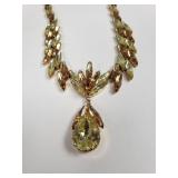 Vintage EFBI Austria gold-tone crystal necklace