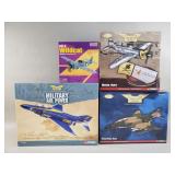Group of die-cast model airplanes