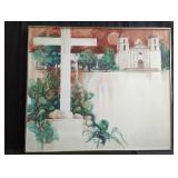 Pencil signed Norman Kirk watercolor on canvas o