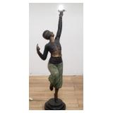 Vintage brass dancer figural floor lamp