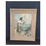 Vintage signed oil on board