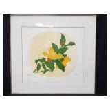 Signed Torm floral lithograph