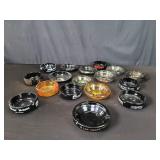 Seventeen vintage Las Vegas glass ashtrays