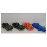 Four Avon car figure perfume bottles