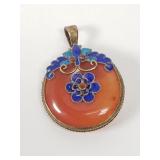 Vintage Chinese silver carnelian and cloisonnï¿½