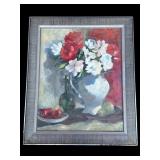 Vintage framed oil painting on canvas