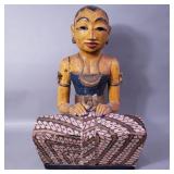 Handpainted and carved Indonesian statue