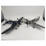 Pair of plastic model airplanes