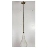 Vintage tear drop glass and brass pendant light