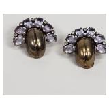 Vintage Mazer sterling silver clip-on earrings