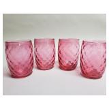 4 vintage cranberry glass tumblers