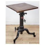 Satellite adjustable metal and wood side table o