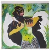 Nude oil painting on board, signed on verso