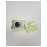 Silver and green onyx ring