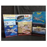 6 die-cast model airplanes