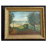 Vintage American school oil on artist board in a