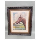 Framed vintage "Whirlaway" lithograph originally