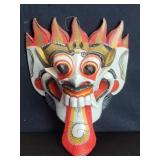 Balinese carved wood hand painted Rangda wall
