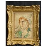 Signed antique oil on canvas date 1916 portrait