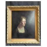 Antique oil on board portrait of a woman