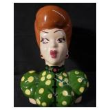 Vintage Lucille Ball pottery head vase