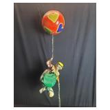 Vintage paper mache hanging clown sculpture