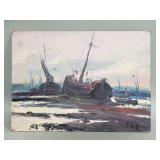 Signed J. Hilkey oil on board