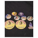 Lot of 9 assorted Disney pins and more