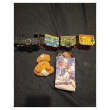 Lot of 3 Disney collectibles 2 plushies and train