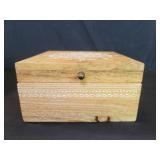 Maple Indian hinged box with hand painted