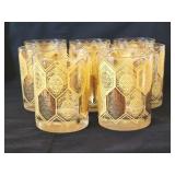 1960s Cera 22kt gold pineapple tumblers