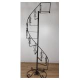 Vintage wrought iron spiral staircase plant stand