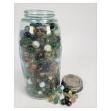 Jar of vintage marbles