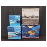 Four HobbyMasters and Corgi diecast model aircraft
