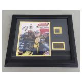 Autographed Matt Kenseth print with piece of r
