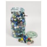 Jar of vintage marbles