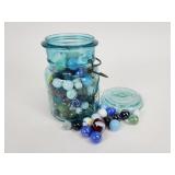 Jar of vintage marbles