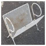 Mid-century Modern wrought iron magazine rack