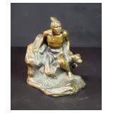 Single vintage copper-plated spelter Native