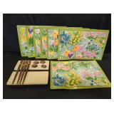 Vinyl place matts and wooden chopstick sets