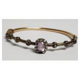 Antique Victorian 14k gold, pink sapphire, and