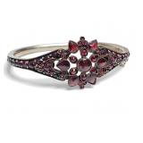 Antique Victorian Bohemian garnet hinged bangle