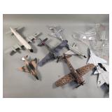Group of plastic model airplanes