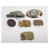 Vintage belt buckles and U.S. Army horse bridle