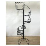 Vintage wrought iron spiral plant stand